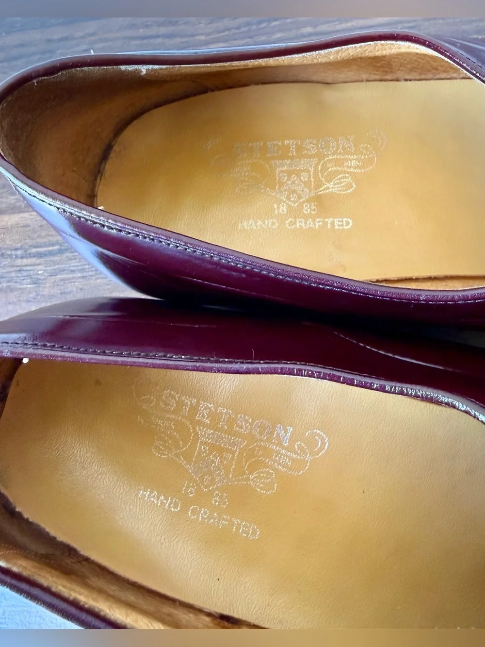Stetson Burgundy Leather Derby Shoes